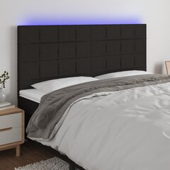 Galvūgalis su led, juodas, 160x5x118/128cm kaina ir informacija | Lovos | pigu.lt