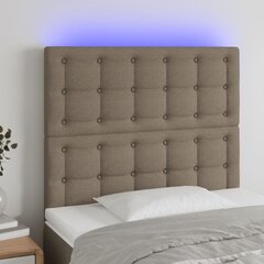 Galvūgalis su LED, Audinys, 80x5x118/128cm, taupe spalva kaina ir informacija | Lovos | pigu.lt