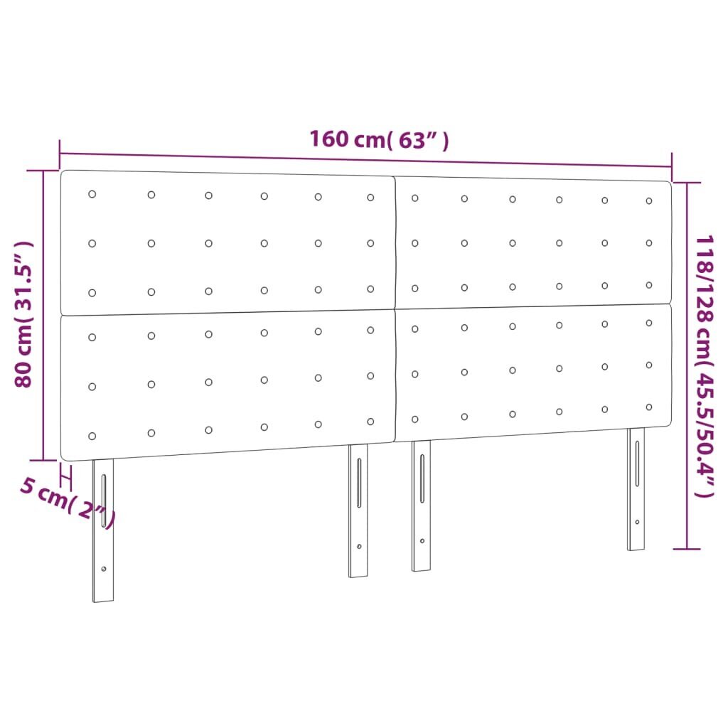 Galvūgalis vidaXL, 160x5x118/128cm, rožinis kaina ir informacija | Lovos | pigu.lt