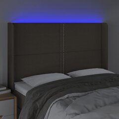 Galvūgalis su LED, Audinys, 147x16x118/128cm, taupe spalva kaina ir informacija | Lovos | pigu.lt