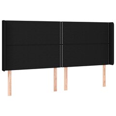 Galvūgalis su led, juodas, 203x16x118/128cm kaina ir informacija | Lovos | pigu.lt