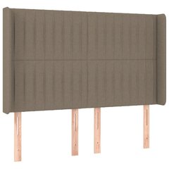 Galvūgalis su LED, Audinys, 147x16x118/128cm, taupe spalva kaina ir informacija | Lovos | pigu.lt