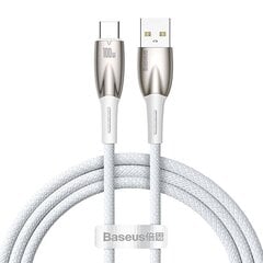 USB-кабель для USB-C Baseus Glimmer Series, 100 Вт, 1 м (белый) цена и информация | Кабели для телефонов | pigu.lt