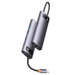 Концентратор 6-в-1 серии Baseus StarJoy, USB-C на 3x USB 3.0 + HDMI + USB-C PD + RJ45 цена и информация | Адаптеры, USB-разветвители | pigu.lt