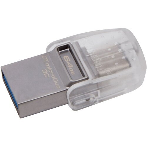 Kingston Data Traveler 64GB, Mikro/USB 3.0 kaina ir informacija | USB laikmenos | pigu.lt