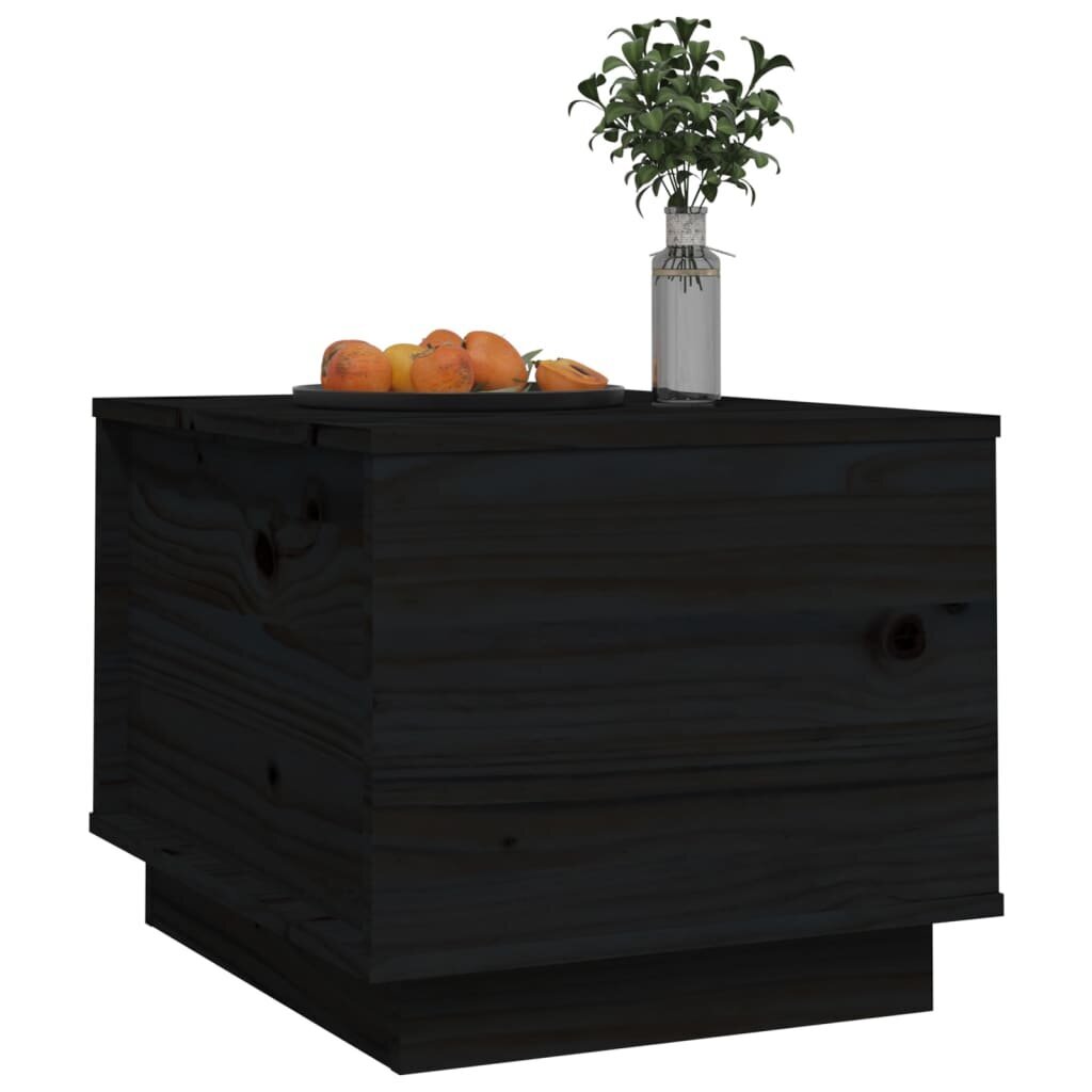 Kavos staliukas, juodas, 40x50x35cm, pušies medienos masyvas kaina ir informacija | Kavos staliukai | pigu.lt