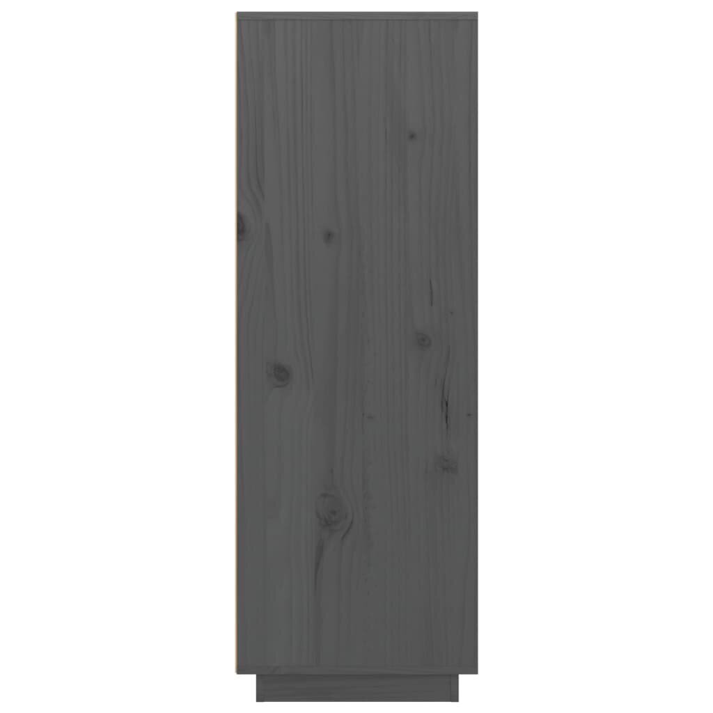 Komoda, Pušies medienos masyvas, 60x40x116,5cm, pilka цена и информация | Komodos | pigu.lt