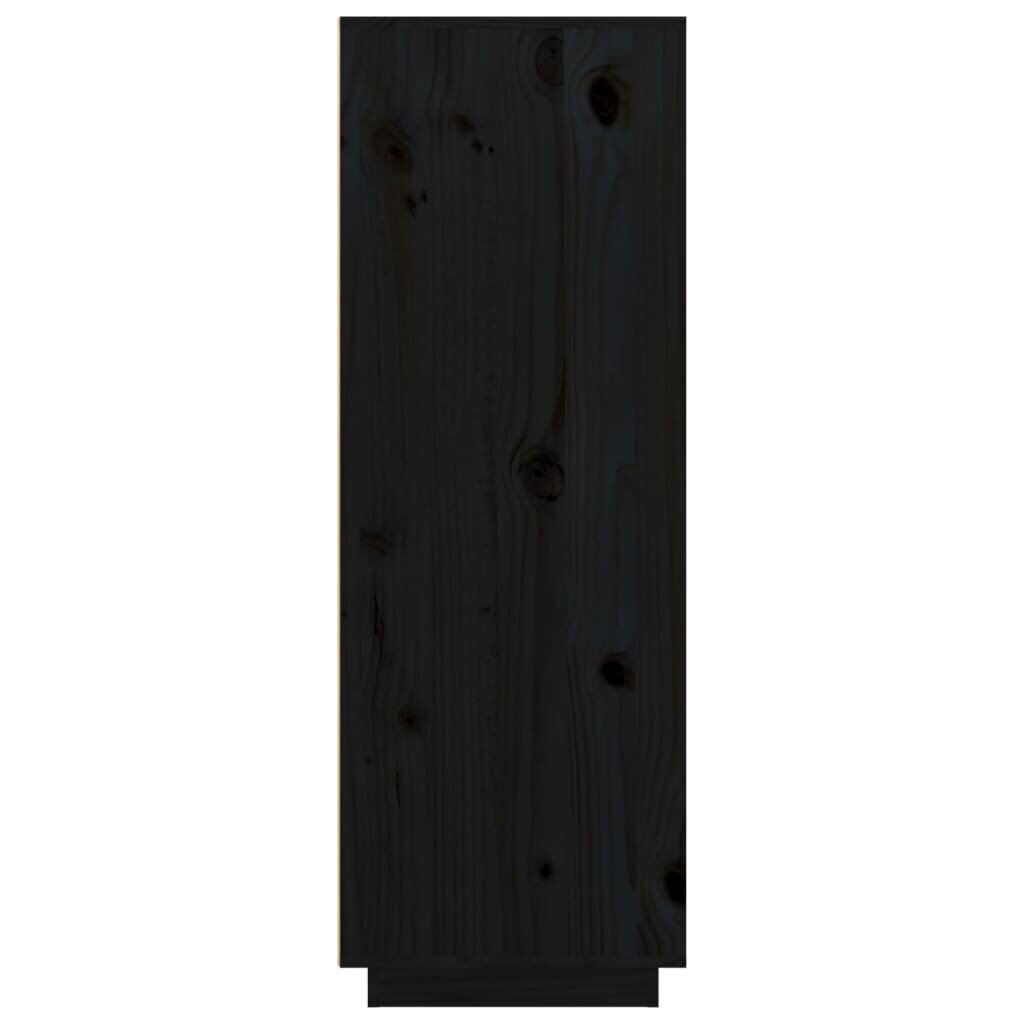 Komoda, Pušies medienos masyvas, 89x40x116,5cm, juoda kaina ir informacija | Komodos | pigu.lt