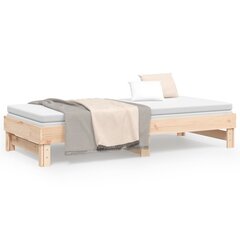 Ištraukiama lova, 2x(100x200)cm, pušies medienos masyvas kaina ir informacija | Lovos | pigu.lt