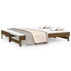 Ištraukiama lova, medaus ruda, 2x(100x200)cm, pušies masyvas цена и информация | Кровати | pigu.lt