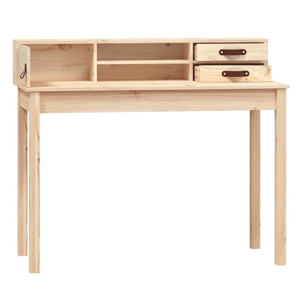 Rašomasis stalas, 110x50x93cm, pušies medienos masyvas kaina ir informacija | Kompiuteriniai, rašomieji stalai | pigu.lt