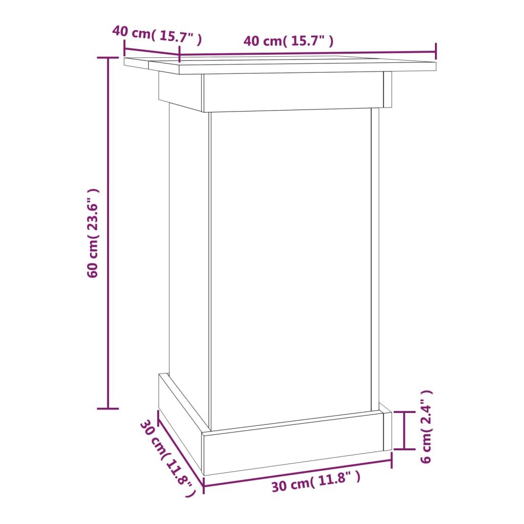 Gėlių stovas, medaus rudas, 40x40x60cm, pušies medienos masyvas kaina ir informacija | Gėlių stovai, vazonų laikikliai | pigu.lt