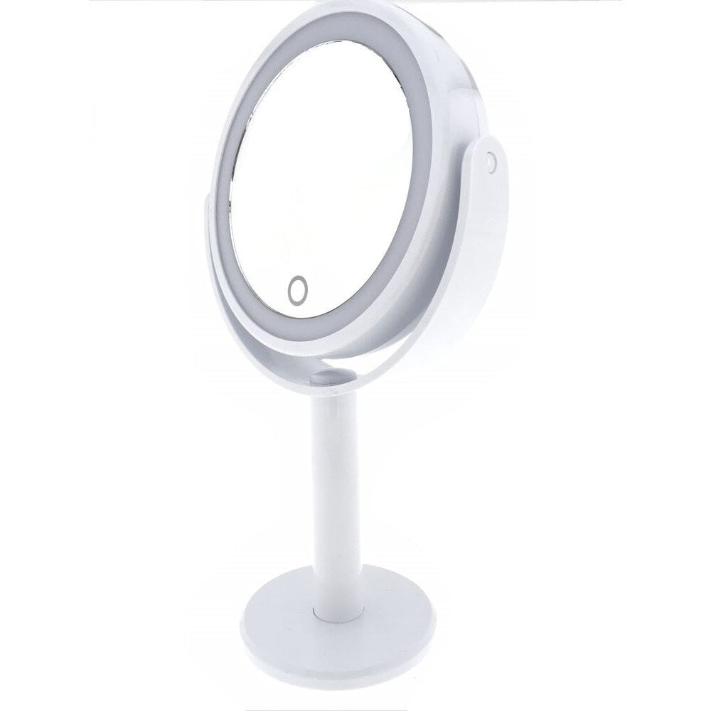 Kosmetinis veidrodelis Benson, LED jutiklinis, reguliuojamas, dvipusis, baltas kaina ir informacija | Kosmetinės, veidrodėliai | pigu.lt