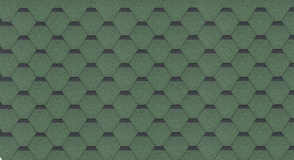 Bituminių čerpių rinkinys Hexagonal Rock H330GREEN, žalios spalvos цена и информация | Stogo dangos | pigu.lt