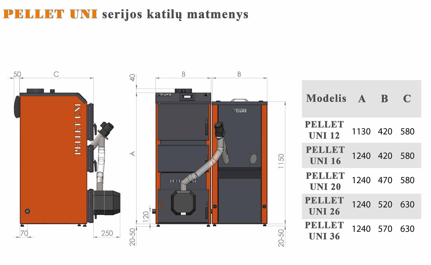 Katilas Pellet 12kW 260 l talpa EUR116539 kaina ir informacija | Šildymo katilai ir akumuliacinės talpos | pigu.lt