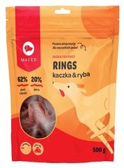 Maced Duck and fish rings su antiena ir žuvimi, 500 g kaina ir informacija | Skanėstai šunims | pigu.lt