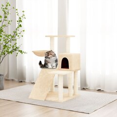 Draskyklė katėms su stovais iš sizalio, kreminės spalvos, 82cm цена и информация | Когтеточки | pigu.lt