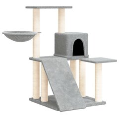 Draskyklė katėms su stovais iš sizalio, šviesiai pilka, 82cm kaina ir informacija | Draskyklės | pigu.lt
