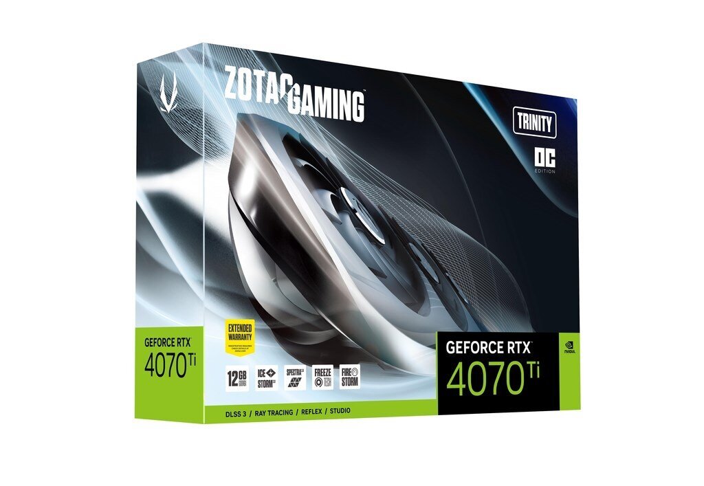 Zotac GAMING GeForce RTX 4070 Ti Trinity OC (ZT-D40710J-10P) цена и информация | Vaizdo plokštės (GPU) | pigu.lt
