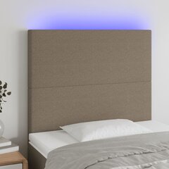 Galvūgalis su LED, Audinys, 100x5x118/128cm, taupe spalva цена и информация | Кровати | pigu.lt