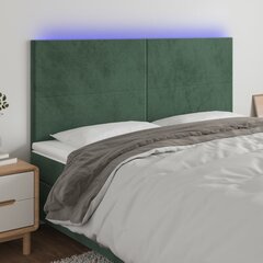 Изголовье со светодиодом, зеленое, 93x16x78/88 см, ткань цена и информация | Кровати | pigu.lt