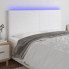 Изголовье со светодиодом, белое, 180x5x118/128 см цена и информация | Кровати | pigu.lt