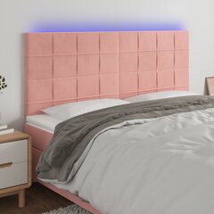 Изголовье со светодиодом, розовое, 160x5x118/128см, бархат цена и информация | Кровати | pigu.lt