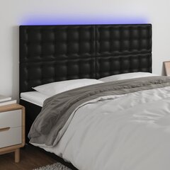 Изголовье со светодиодом, черное, 180x5x118/128 см цена и информация | Кровати | pigu.lt