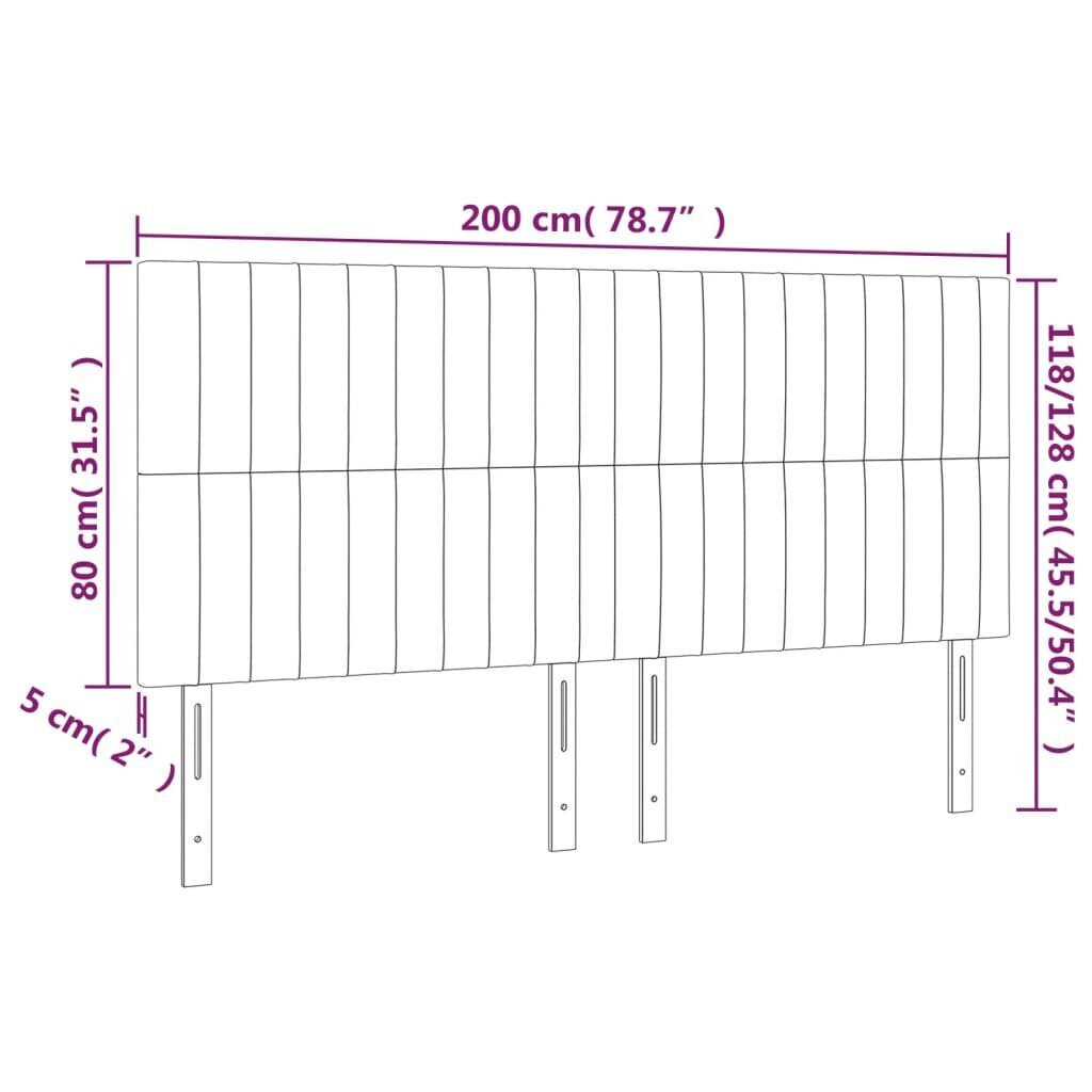 Galvūgalis vidaXL, 200x5x118/128cm, žalias kaina ir informacija | Lovos | pigu.lt