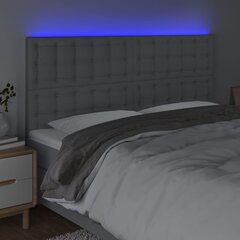 Galvūgalis su LED vidaXL, Audinys, 180x5x118/128cm, šviesiai pilka kaina ir informacija | Lovos | pigu.lt