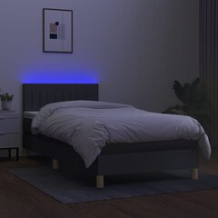 Lova su LED apšvietimu 100x200 cm, tamsiai pilka цена и информация | Кровати | pigu.lt