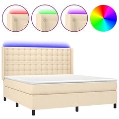 Кровать vidaXL, 180x200 см, песочного цвета цена и информация | Кровати | pigu.lt