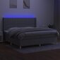 vidaXL Lova su spyruoklėmis/čiužiniu/LED, pilka, 200x200 cm, audinys цена и информация | Lovos | pigu.lt