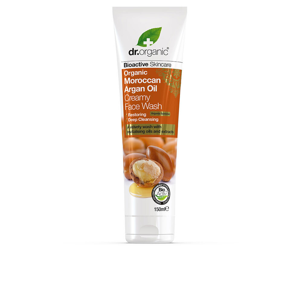 Prausiklis Dr. Organic Moroccan Argan Oil Cream Face Wash, 150 ml цена и информация | Veido prausikliai, valikliai | pigu.lt