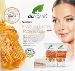 Rinkinys Dr Organic Manuka Honey: kojų kremas, 125 ml + rankų kremas, 125 ml + veido kremas, 50 ml цена и информация | Кремы, лосьоны для тела | pigu.lt