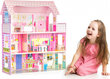 Didelis medinis lėlių namelis Ecotoys su baldais kaina ir informacija | Žaislai mergaitėms | pigu.lt