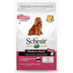Сухой корм с ветчиной Schesir Medium Adult Ham для взрослых собак средних размеров, Z 020021, 3 кг цена и информация | Сухой корм для собак | pigu.lt