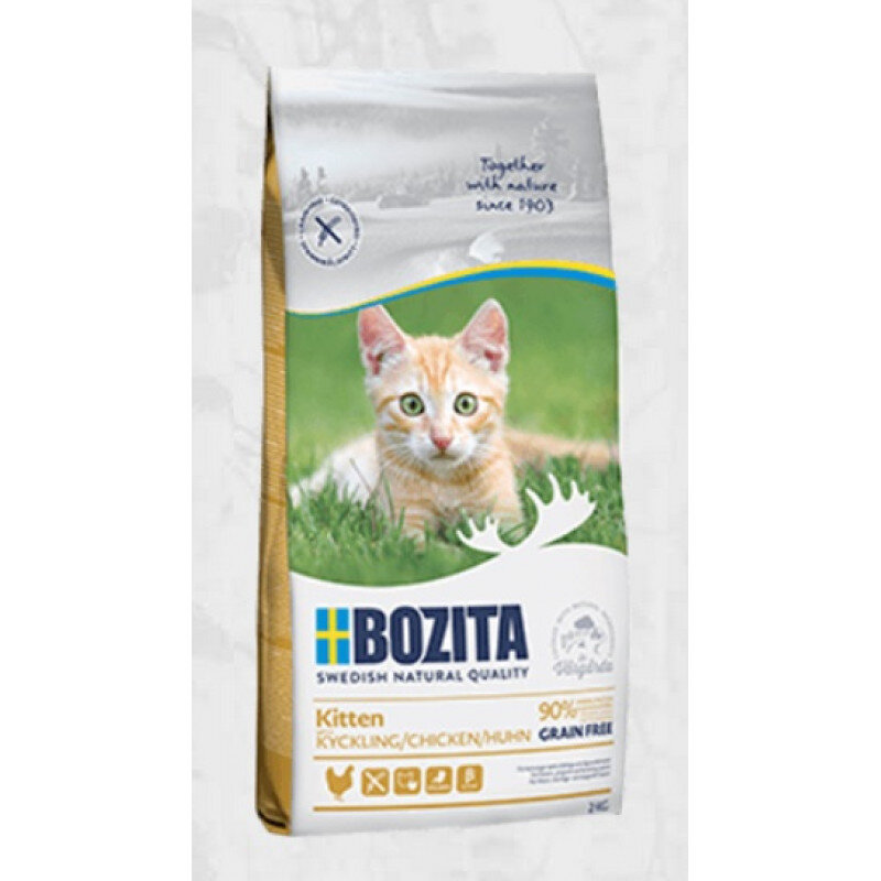 Bozita Grain Free Kitten Chicken, 10kg+2kg - maistas be grūdų su vištiena kačiukams, Z 010089+010088 цена и информация | Sausas maistas katėms | pigu.lt