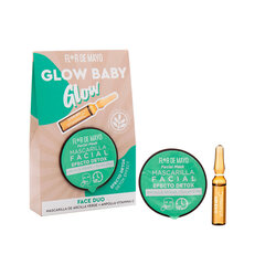 Набор Flor De Mayo Glow Baby Glow Face: маска для лица, 10 мл + ампула для лица, 2 мл. цена и информация | Маски для лица, патчи для глаз | pigu.lt