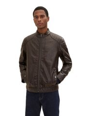 Мужская кожаная куртка Tom Tailor, коричневая цена и информация | Мужские куртки | pigu.lt