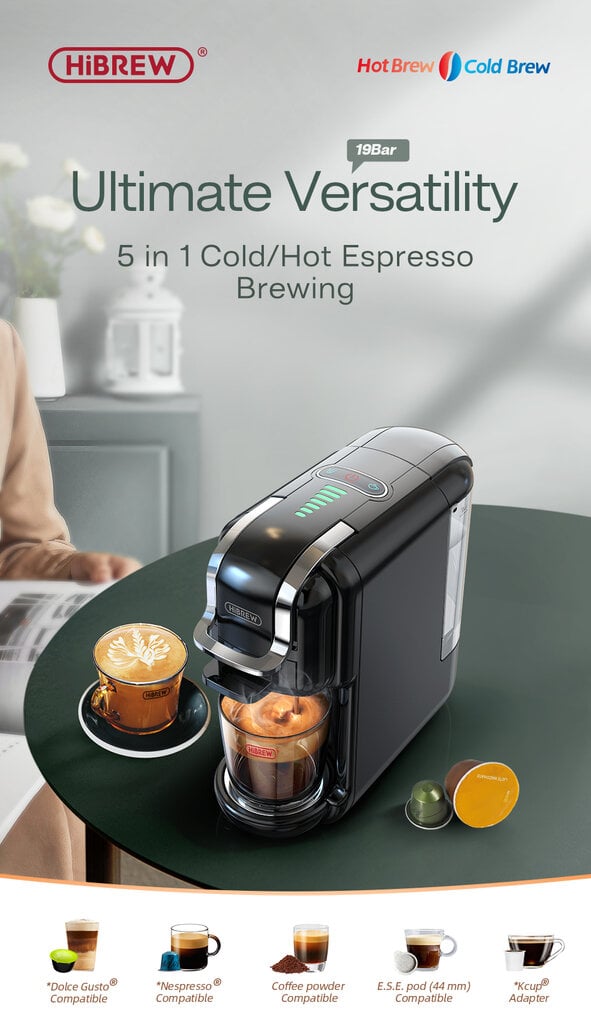 Hibrew 5-in-1 H2B kaina ir informacija | Kavos aparatai | pigu.lt