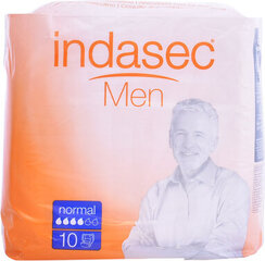 Įklotai vyrams Indasec Male Absorbent Normal, 10 vnt. kaina ir informacija | Sauskelnės, įklotai, paklotai suaugusiems | pigu.lt