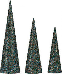 Декор Рождество Конусы пайетки 3 Предметы Синий Фуксия (16,5 x 60 x 16,5 cm) цена и информация | Рождественское украшение CA1031, 10 см | pigu.lt