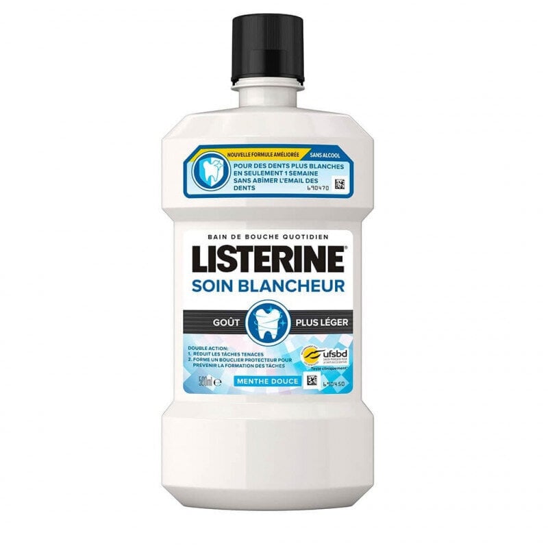 Burnos skalavimo skystis Listerine Avanced White, 500ml kaina ir informacija | Dantų šepetėliai, pastos | pigu.lt