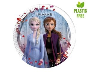 Vienkartinės popierinės lėkštės Frozen 2 19,5 cm, 8 vnt kaina ir informacija | Vienkartiniai indai šventėms | pigu.lt