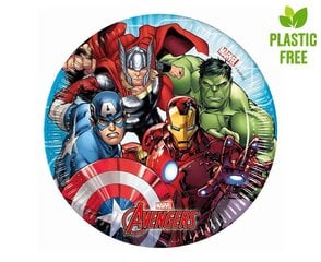 Одноразовые бумажные тарелки 19.5 см, 8 шт. Mighty Avengers 93485 цена и информация | Праздничная одноразовая посуда | pigu.lt