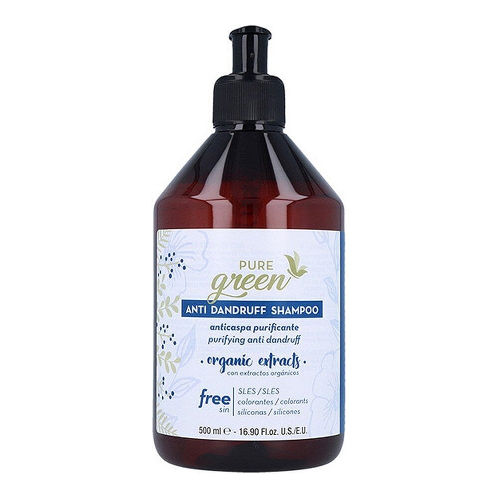 Šampūnas nuo pleiskanų Pure Green Anti-dandruff Shampoo Pure Green, 500 ml цена и информация | Šampūnai | pigu.lt