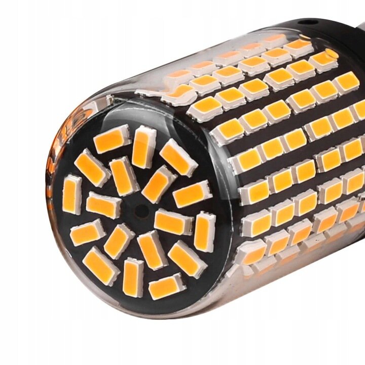 Dviejų aukštos kokybės oranžinių PY21W lempučių rinkinys цена и информация | Automobilių lemputės | pigu.lt
