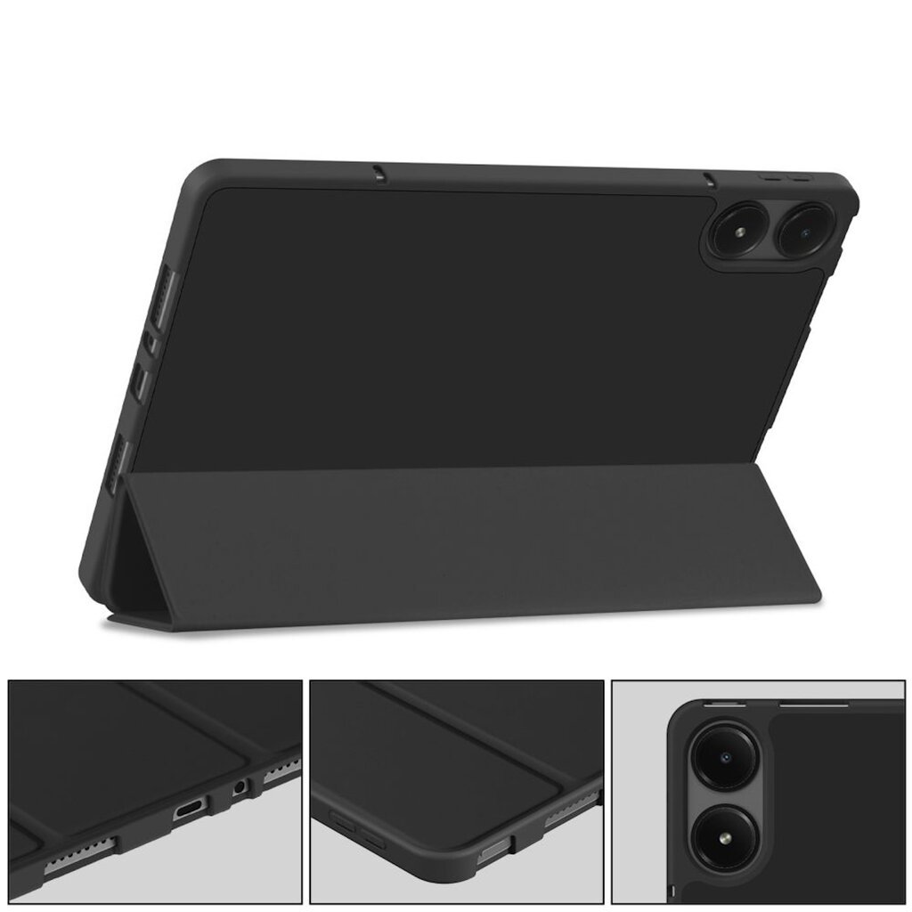 Evelatus Tri-Fold Stylus laikiklis Stendas Samsung Galaxy Tab A8 10.5'' (2021) X200 / X205 / X207 Juodas kaina ir informacija | Planšečių, el. skaityklių dėklai | pigu.lt