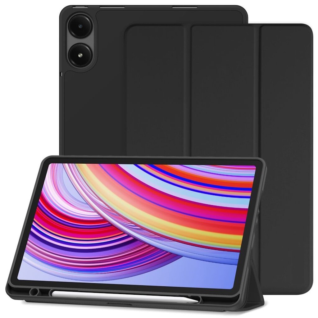 Evelatus Tri-Fold Stylus laikiklis Stendas Samsung Galaxy Tab A8 10.5'' (2021) X200 / X205 / X207 Juodas kaina ir informacija | Planšečių, el. skaityklių dėklai | pigu.lt